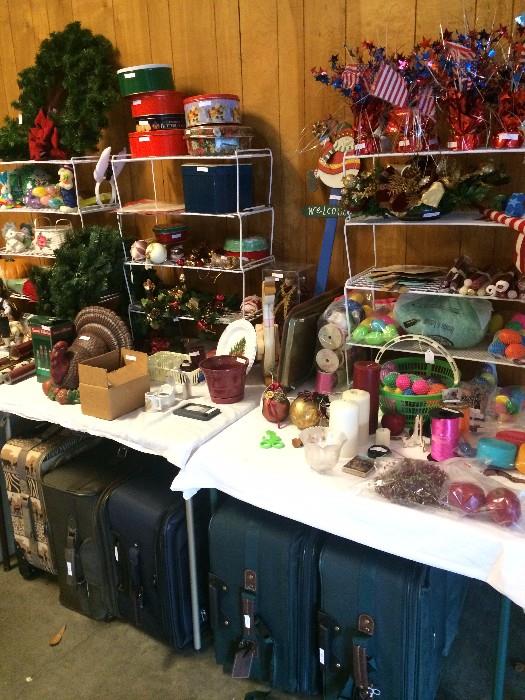 Huge assortment of luggage and holiday items