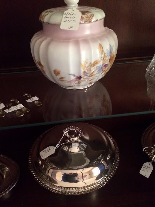 More hand painted and silver plate items