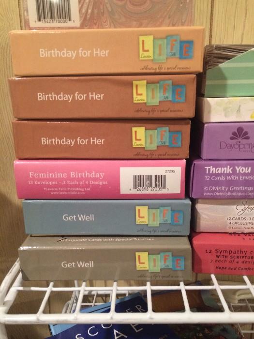 Boxes of greeting cards