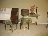 Brass/glass tables and accents