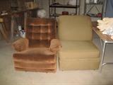 Recliner and extra chair to Curved living room sofa
