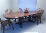 Solid wood table opens to 10 feet X 42"