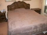 lovely double bed with almost new Irwin mattress set
