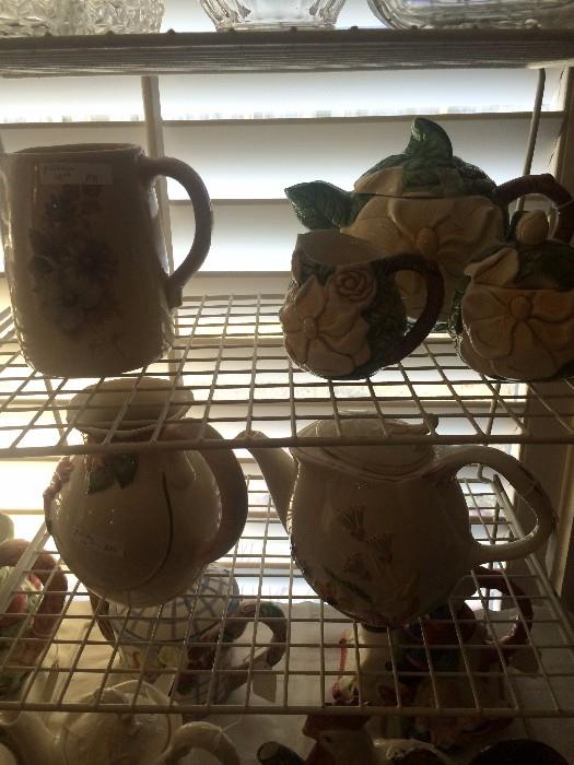 Variety of tea pots