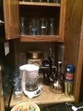Small appliances; vintage aluminum glasses