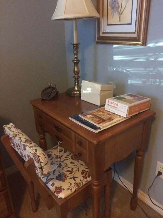 Sewing machine with matching chair