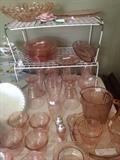 Pink depression glass