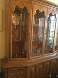 China cabinet & crystal items.