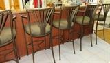Set of 6 Metal Bar Stools