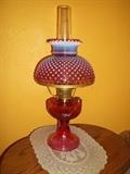 1991 Cranberry Fenton/Aladdin Lamp (Gorgeous)!!