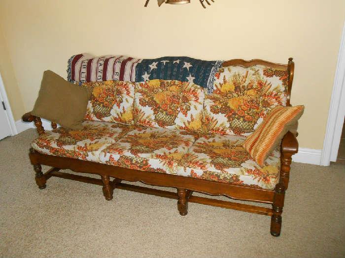 Vintage wood frame sofa by Null Furniture North Carolina