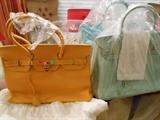 Hermes Birkin bag genuine leather, new, replica plus 2 non marked Birkin style bags in crocodile pattern