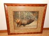 31"x24" Gorgeously framed art - Elk - signed by the artist
