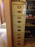 vintage metal filing cabinet, office supplies