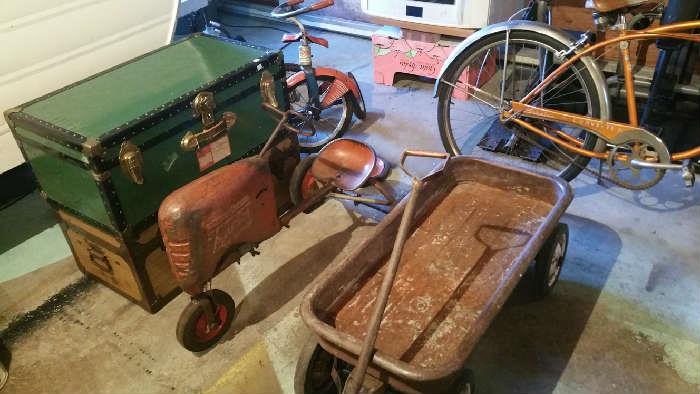 Trunks, tractor, pedal car parts