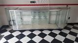Glass display case 110" long, 39" tall, 20" deep