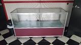 Glass display case 60" long, 21" deep, 35" tall