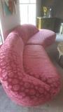 Pink 2 piece sofa 10 1/2' Long x 48" W curved  $500