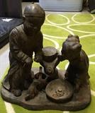 Children wishing well iron sculpture $50