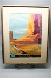 Very collectible, authentic vintage Bern Hill Santa Fe advertising poster