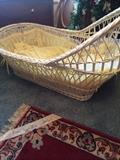 White wicker bassinet