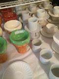 Fun ice cream dishes; demitasse cups and saucers