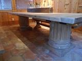 Beautiful Restoration Hardware dining table with 2 benches