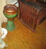 jardiniere, steamed & oak rocker