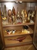 Brass and wood items