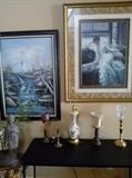 Buddha Plant Statue, Gold Pedestal, Artwork, Lamps...