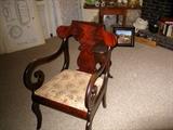 Victorian scroll arm chair