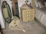 French Nightstand, Wall Console Table, Mid-century Mirror