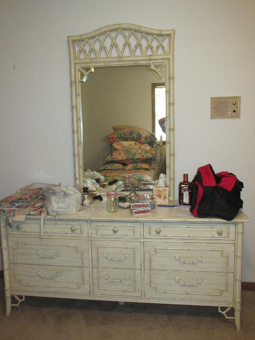 Wicker Dresser with Mirror