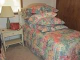 Nightstand and Twin Bed in Wicker