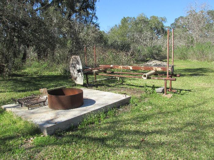 Log Rack and Fire Pit