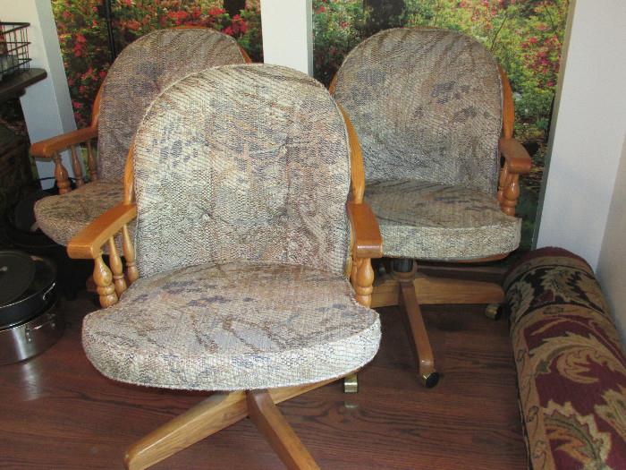 Set of Four Rolling Chairs