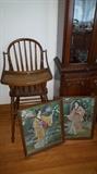 Old highchair.....more Asian paint-by-number