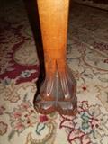Parlor: One of the lion paws of the antique parlor set.