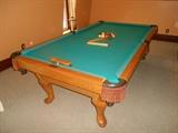 Third Floor: A like-new "AMF-PlayMaster" pool table was originally purchased at Mueller's over on Gravois. It measures 53" x 96" and includes the pool accessories (the balls will be kept at the cashier's desk). Notice the neat fringed pool pockets.