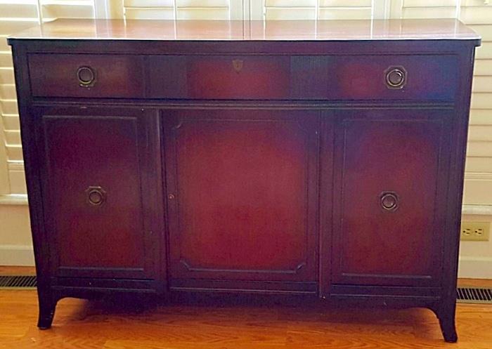 Antique Dark Wood Credenza / Server