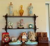 Late 19th Century German Bisque Religious Figurines, Other Figurines, Planter, Lasercraft, Fairview Alarm Clock, Sheffield Clock