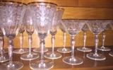 23 pieces stemware 12 wines 11 champagnes