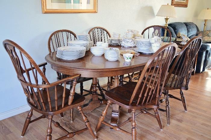 Pennsylvania House Dining table and Windsor chairs