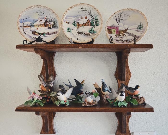 Shelf with Lenox Garden birds