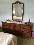 Bedroom dresser with mirror (matching nightstand and queen/full headboard)