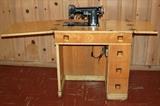 Necchi sewing machine with cabinet