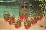 Vintage pitcher and glasses...apple pattern