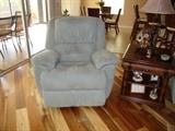 Pale Blue Microfiber Rocker/Recliner