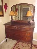 Antique dresser, matching bed frame
