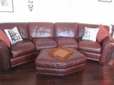 Leather sectional, matching recliner, Carson Pirie Scott